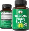 USDA Organic 3-in-1 Prebiotic Fiber - Vegan Capsules for Gut, Digestive Health. Raw Whole Food Plant Based Prebiotics Pills Supplement with Inulin (Jerusalem Artichoke), Acacia Fibers, SunFiber