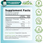 Magnesium L-Threonate Complex with Apigenin and L-theanine, 90 Capsules, Patented Magtein Supplement