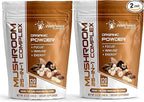 WELLNESS LABSRX Mushroom Powder, 25 in 1 Mushrooms Supplement - 2000mg, 25 Superfood Mishroom Lions Mane Powder with Chaga, Shiitake, Cordyceps, Reishi - Lion's Mane Mushroom - Pack of 2