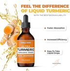 Ultra6 Nutrition Liquid Turmeric Curcumin Extract with Black Pepper - Turmeric Drops with Bioperine - Easy-to-Take Supplements Made in USA (60ml)