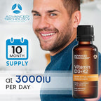 Advanced Trichology Vegetarian Liquid Vitamin D3 + K2 – 5000 IU High Absorption – 1000 IU per Drop – 6 Month Supply – Gluten Free 365 Vitamin D3 + K2 – 1 Fluid Ounce (Pack of 1)