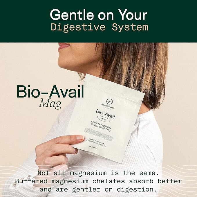 Adapt Naturals Magnesium Glycinate Supplement, Bioavailable High Absorption Pure Magnesium Chelate Complex, Supports Gut Health, Sleep, Relaxation, Bone and Muscles - 30 Days Supply