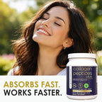 Greensential Collagen Peptides Plus Powder 21oz | + Acerola Vitamin C & Hyaluronic Acid | 100% Hydrolyzed Grass-Fed | Hair, Skin, Nail & Joint Support | Easy to Mix, Unflavored, 28 Servings