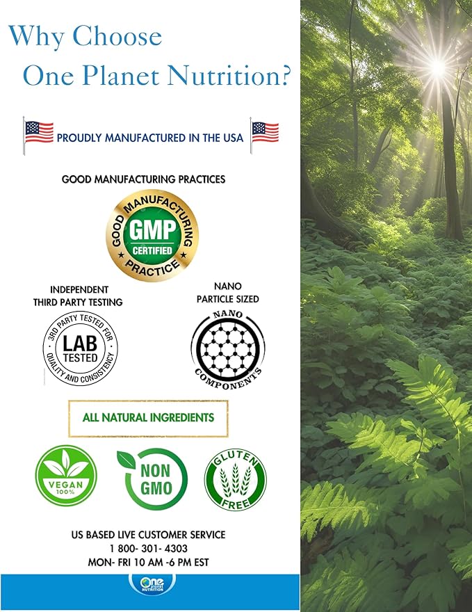 One Planet Nutrition Nano Vitamin C 250 mg Veggie Capsules (240 Servings), Ascorbic Acid from Lime Extract, Nano for Enhanced Absorption, Supports Collagen Production & Immune Health, Non-GMO, Vegan