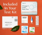 ALGAECAL Omega 3 Finger Test Kit – Easy Home Test Kit with Pre-Paid Return Envelope, Quick & Hassle-Free Certified Lab-Verified Results for Accurate Omega-3 Levels, Made in USA (Pack of 3)