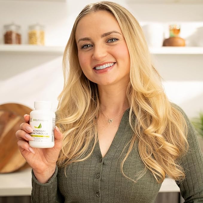 BIOptimizers Magnesium Breakthrough Supplement with 500mg - 7 Forms of Magnesium: Glycinate, Malate, Citrate, and More - Natural Support for Sleep and Cognitive Function -30 Capsules- Calming Vitamins