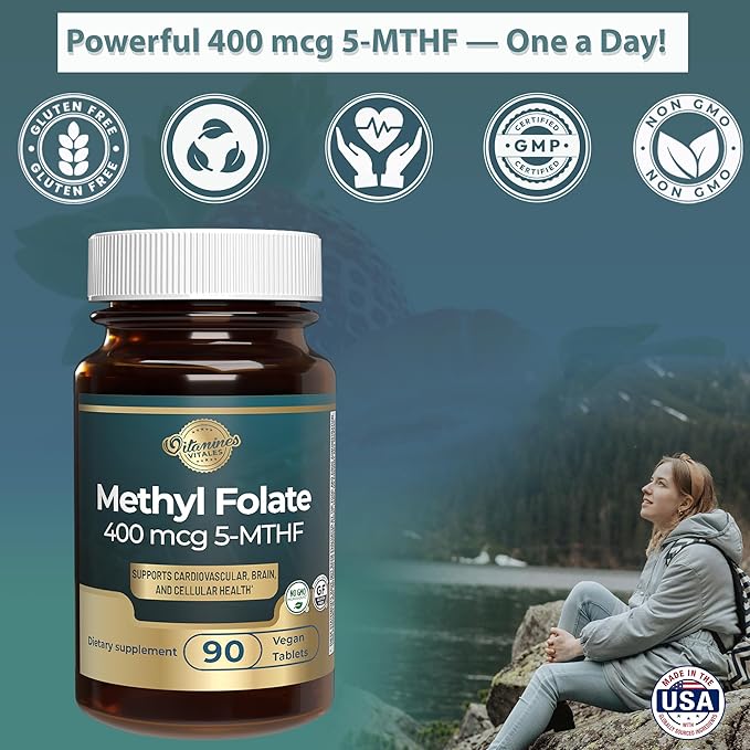Methyl B12 + Folate – 90 Vegan Tablets | Active B12 & Methyl folate for Energy