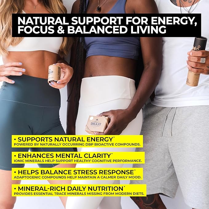 Natural Shilajit Tablets – 120 Dry Drops 100% Pure Shilajit for Men & Women with Fulvic Acid & 85+ Trace Minerals for Peak Physical & Mental Performance, Immune Health & Detox (4 Month Supply)