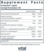 Vital Nutrients Vitamin B-Complex - Vegan High-Potency Methylated B Complex Vitamins - B Vitamins Support Energy Production, Metabolism, and Heart Health* - Gluten, Dairy, Soy Free - 240 Capsules