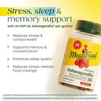 MegaFood Zero Sugar Ashwagandha Gummies - with Clinically Studied Ashwagandha KSM 66 - Cortisol Reducer & Stress Support - Mixed Berry Flavor, No Gelatin, Vegan - 60 Gummy Vitamins, 30 Servings