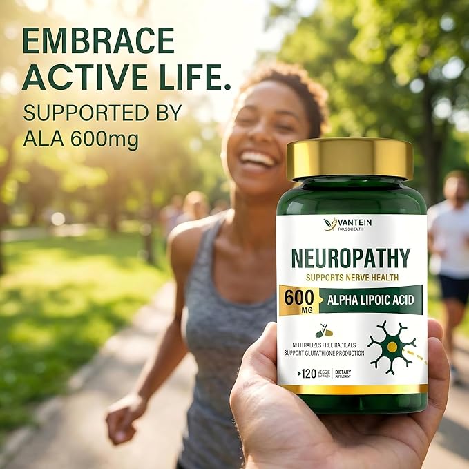 Nerve Savior for Neuropathy 600mg - 120 Veggie Capsules High Potency Alpha Lipoic Acid Supplement for Hands, Feet & Toes Comfort - Powerful Antioxidant Formula
