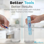 Colloidal Silver Generator Kit – 99.99% Pure Silver Wire, TDS Meter, Laser, Jar & Travel Bag – Constant Current Machine for True Nano Particles at Home