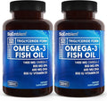 BioEmblem Omega-3 Fish Oil 2000mg - Small Size Softgels, High Absorption Form, Sustainable - 1400mg EPA &DHA Plus Vitamin D3, Non-GMO, Heart, Joint, & Brain Health Fish Oil Supplement, 240 Ct