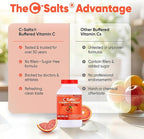 C-Salts Vitamin C Powder - 100% Pure Buffered Ascorbic Acid Powder - Daily Immune Support & Collagen Production - Stomach-Friendly Organic Vegan Non-GMO Sugar-Free - 272 Servings - Blood Orange, 26oz