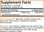 Bronson Methyl B12 5000 mcg Vitamin B12 Methylcobalamin Energy & Brain Support 60 Lozenges