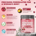 （2 Pack） Premium Feminine Balance Gummies for Women, Support pH Balance & Vaginal Probiotics Health Gummies with Cranberry Pineapple Powder, D-Mannose, Sugar Free, Gluten Free, Vegan
