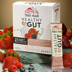 TERRA ORIGIN Healthy Gut Stick Packs, L-Glutamine, Slippery Elm, Aloe Vera, Licorice Root Extract, Gut Health, Digestive Support, Leaky Gut Repair, Immune Function, On-The-Go, 21 Ct, Berry