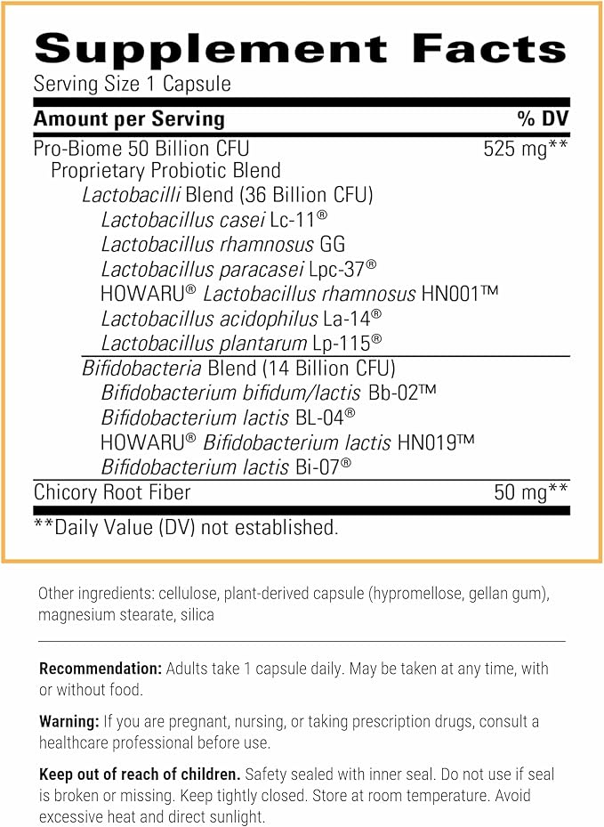 Integrative Therapeutics Pro-Biome - Probiotic Blend for Digestive Health & Immune Support* - Daily Probiotic for Gastrointestinal Health* - Dairy-Free & Gluten-Free - 30 Capsules (30 Servings)