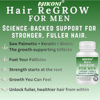 Nikoni Hair ReGROW for Men – Liposomal Hair Support Liposomal Formula with Biotin, Keratin, Saw Palmetto & Essential Nutrients-60 Vegan Softgels