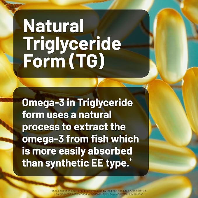 NatureWise Quadruple Strength Omega 3 Fish Oil 4080mg- Natural TG Form + Wild Caught - 2450mg Omega 3 + 1350mg EPA 900mg DHA - Burpless - Non-GMO & USA Manufactured - 120 Softgels[40 Day Supply]