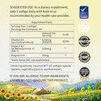 Vitamin D3 K2 5000 IU 60 Softgels with Magnesium Supplement - & 120mcg MK-7 K2 for Bone Health & Immune Support - Non-GMO & Gluten-Free Softgels with MCT Oil