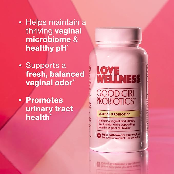 Love Wellness Good Girl Probiotics | Women’s Vaginal Health & pH Balance Supplement | 9-Strain Probiotic for Urinary Tract, Yeast, Odor, & Immune Support | Gluten-Free (42-Day Supply)