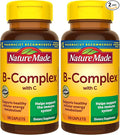 Nature Made B Complex Supplement, Vitamin B Complex with Vitamin C for Immune System Support, 100 Caplets, 100 Day Supply, (Pack of 2)
