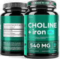 Thinbi Choline 500mg Prenatal Supplement with Iron 40mg – Prenatal Vitamins for Women – Pregnancy Brain, Memory & Cognitive Support – Ferrous Fumarate, Vegan – 30 Servings