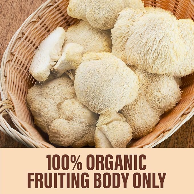 Lions Mane Mushroom Powder, 8oz Pack of Lion's Mane Powder, Organic Powder for Brain, Focus and Memory, High Potency Formula to Support Immunity, for Mental Clarity, Energy and Mood