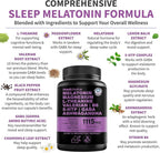 12-in-1 Melatonin Sleep Capsules - Natural Sleep Aids for Adults with Melatonin 5mg and Magnesium Glycinate 500mg, Sleep Aid with Ashwagandha, L Theanine, Valerian Root, GABA, 5-HTP (90ct, Pack of 3)
