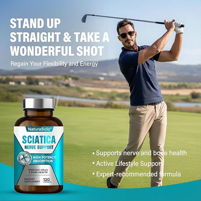 Sciatic Nerve & Discomfort Supplement - Nerve Savior for Neuropathy, 120 Capsules Featuring Alpha Lipoic Acid 300mg & Vitamin B Complex for Targeted Comfort