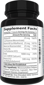 Double Strength & Most Bioactive Methyl Folate! Uniquely Formulated with Highest Pharmaceutical Grade Methylcobalamin (B12), Niacin, B1, B2 B6. Works Synergistically for Max Results-3 Month Supply