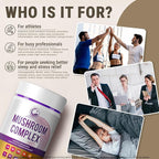 LEGRANO Premium Evening Mushroom Supplement Capsules with Lion’s Mane, Reishi Mushroom, Turkey Tail, Chaga, Ashwagandha, L-Theanine, Vitamins & Minerals – Adaptogenic Mushrooms for Relaxation & Sleep