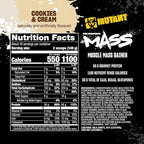 Mutant Mass | Weight Mass Gainer Protein Powder - high Calorie Protein Powder for Mass gain - Cookies and Cream - 5 Pound