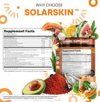 Solar Skin Astaxanthin Tanning Supplement Lycopene L-Tyrosine Vitamins A C D E, PABA Beta Carotene Selenium Grapeseed Extract Omega 3 Flax Seed Copper Capsules By Clea Nutra