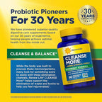 Renew Life Cleanse More Herbal Formula with Magnesium for Overnight Occasional Constipation Relief; Helps Promote Waste and Toxin Elimination; Gluten, Dairy and Soy Free; 60 Vegetarian Capsules*