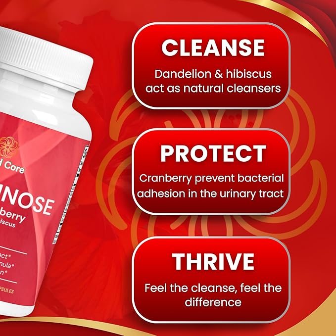 D-Mannose with Cranberry, Dandelion & Hibiscus – 1350mg – Urinary Tract & Liver Support – 60 Veggie Capsules