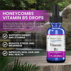HoneyCombs Vitamin B5 Liquid Drops Pantothenic Acid 500% DV Liquid B5 Supplement Vegan Vitamin B Complex Liquid Fast Absorbing Vitamin Drops Daily Nutritional Support for Adults (16 Fl oz)
