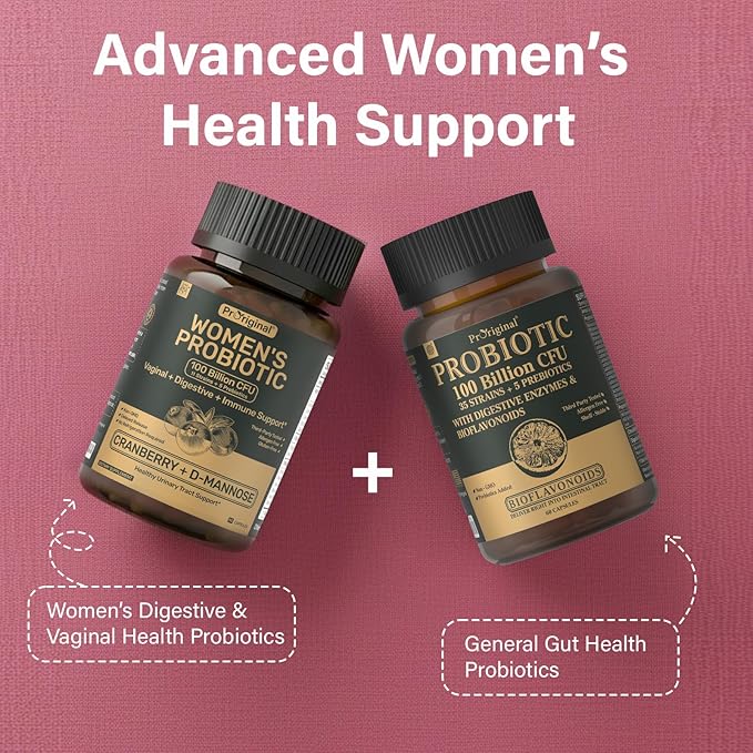 Probiotics for Women – Women’s Probiotic for Digestive, Vaginal, Urinary Health & pH Balance – 100 Billion CFU, 11 Strains with Organic Prebiotics, Cranberry Extract, D-Mannose – Non-GMO, 120 Caps