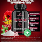 THE ENCLARE NUTRITION D Mannose Capsules|1000mg with Cranberry Pills for Women & Men, Hibiscus & Dandelion. Fast-Acting Urinary Tract Health, Bladder Control, Liver Support, Kidney Cleanse & Detox(2)