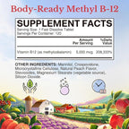 Vitalitown Vitamin B12 (Methyl B12) 5000 mcg, Fully Bioactive Form, Support Energy Production, Natural Peach Flavor, Zero Sugar, 120 Fast Dissolve Tablets