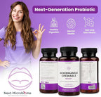 Chewable Akkermansia Probiotic and Prebiotic Supplement NOVO 2.0 with HMO, Supports Gut and Oral Microbiome, Supplements for Digestive Health and Skin Vitality, Targeted Delivery, 30 Tablets