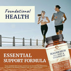 Magnesium Zinc & Vitamin D3 | 260MG Complex | High Absorption Mag Citrate, Glycinate & Malate | Muscle, Nerve Function & Bone Health Support | Zinc and Magnesium Supplement with VIT D3 | 60 Ct.