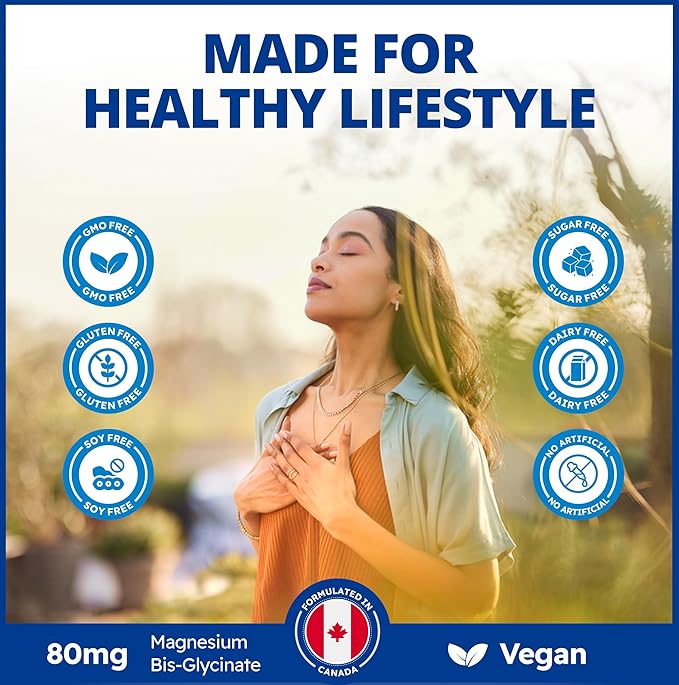 CanPrev Magnesium Bisglycinate with Ashwagandha, B5, B6 & Vitamin C, 90 Veg Caps, 30-Day Supply, Support Restful Nights & Relaxation, Helps Energy & Immnue Function, Vegan, Non-GMO, Dairy, Soy, Gluten