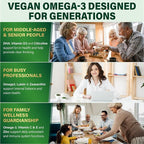 Omega-3 Supplement Gummies for Women & Men - 1000mg Vegan Omega3 DHA & EPA with Turmeric, Vitamin D3, K2, Citicoline for Overall Health - Algae Oil Omega 3 Fatty Acid Supplements, Sugar-Free