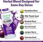 Herbal Clean Qcarbo32 Same Day Detox Cleanse Drink (32 fl oz) - Grape Flavor Full Body Cleanse* Detox Drink for Moderate Toxin Level*, Vitamin B2 and Vitamin B12 for Men & Women