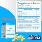 HAIM EPA1000 MINI – Pure EPA Fish Oil Supplement – 1,000mg Omega-3 for Heart, Brain & Joint Health – High Potency, Burpless Softgels – Small, Easy-to-Swallow Capsules – 60 Softgels – Made in USA
