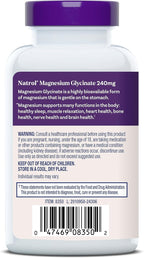 Natrol Magnesium Glycinate Supplements 240 mg - High Absorption - Calm Magnesium Glycinate for Sleep - 60 Capsules, 30 Day Supply