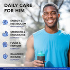 Multivitamin for Men - B-Complex | Whole Foods & Enzymes - Energy, Focus & Brain | Men's Health Complex - 46in1 Mens Multivitamin - Bioavailable & Gentle on Stomach - Made in USA - 90 Capsules, 1/Day