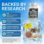 Clean Nutraceuticals DIM Evening Primrose Black Cohosh Calcium D-Glucarate Sulforaphane Flax Seed Extract - Hormonal Support Vitamins for Women with Dong Quai - 60 Caps